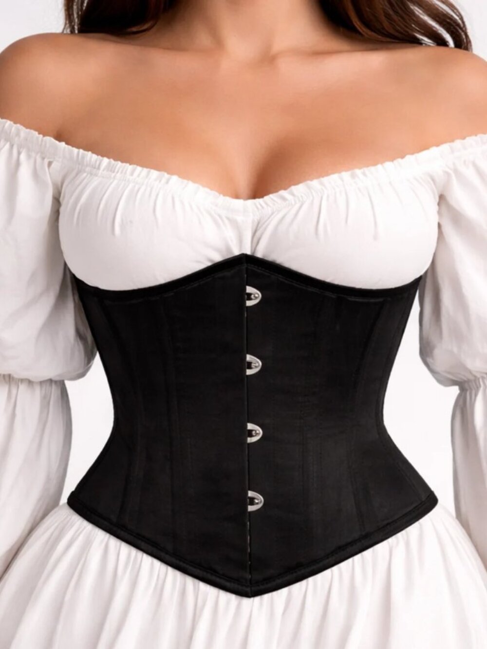 Cotton Twill Steel Boned Waist Training Under bust Corset